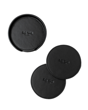 Jeff Wan Genuine Leather Coaster Set