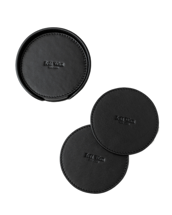 Jeff Wan Genuine Leather Coaster Set