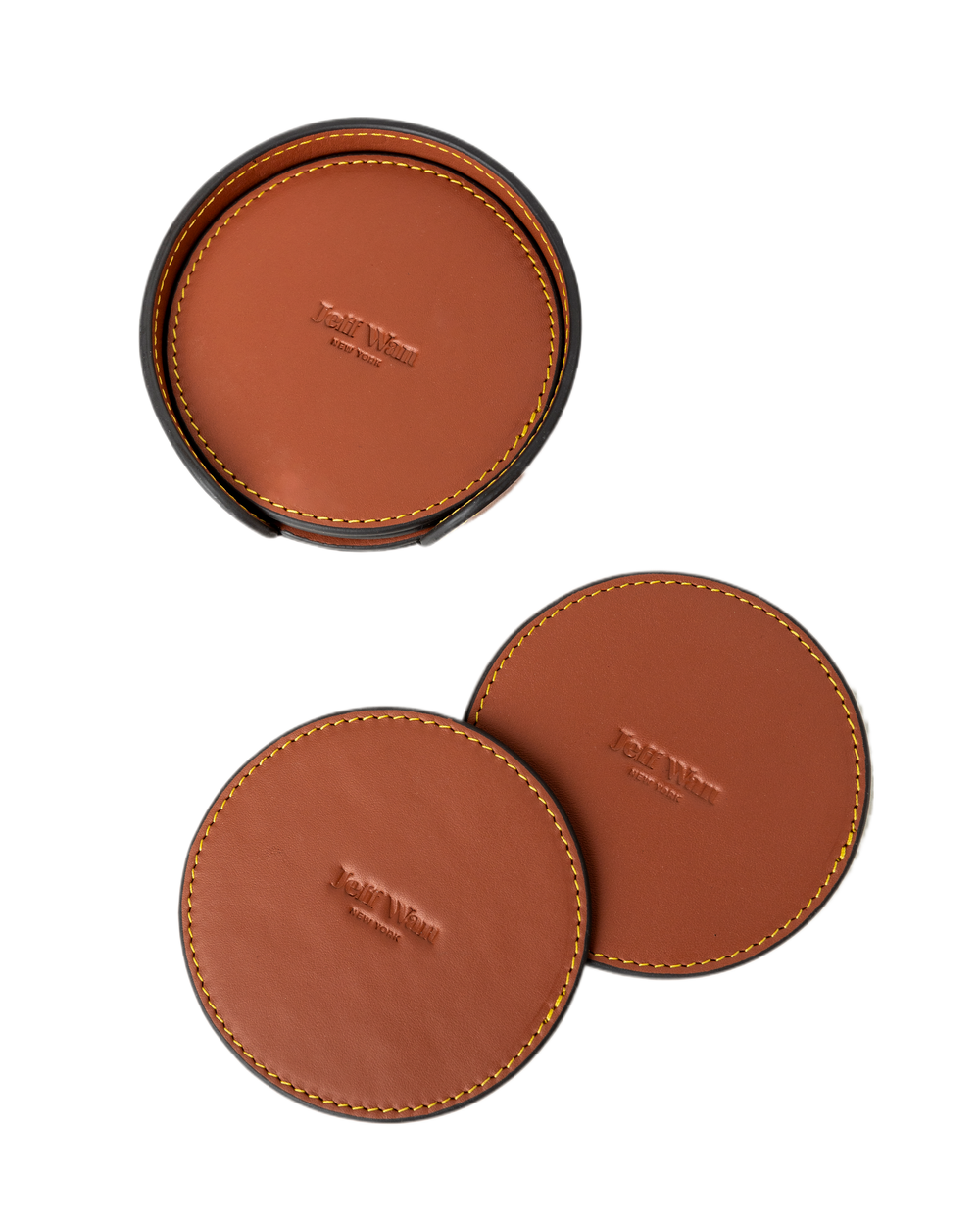 Jeff Wan Genuine Leather Coaster Set