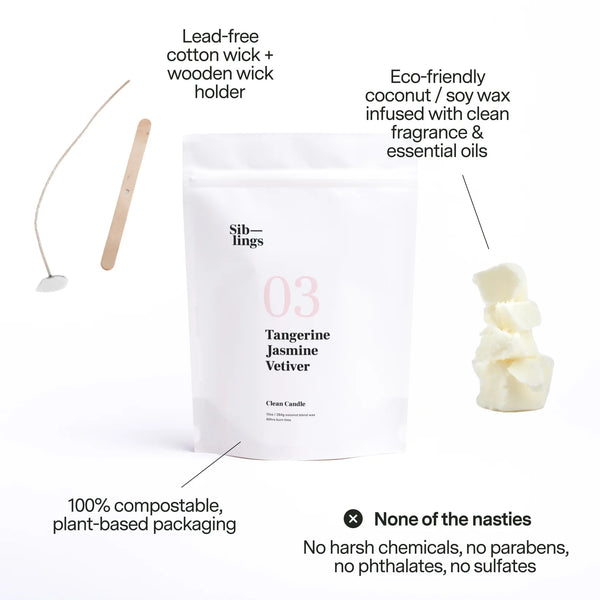 Scent No 03 - Tangerine, Jasmine, Vetiver DIY Candle Kit