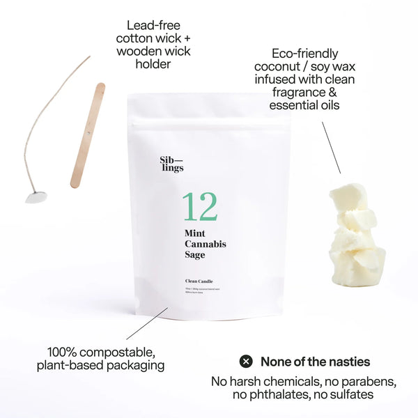 Scent No 12 - Mint, Cannabis, Sage DIY Candle Kit