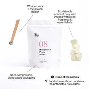 No 08 — Honeysuckle, Peony, Amber DIY Candle Kit