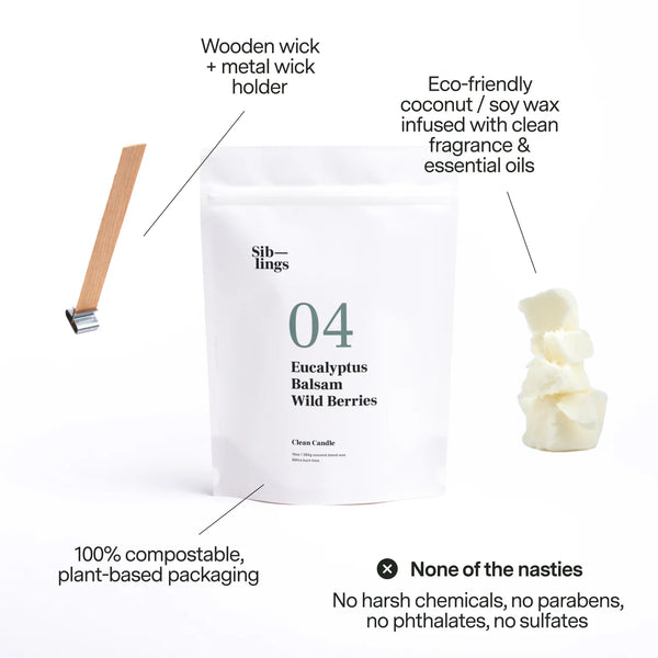 Scent No 04 - Eucalyptus, Balsam, Wild Berries DIY Candle Kit