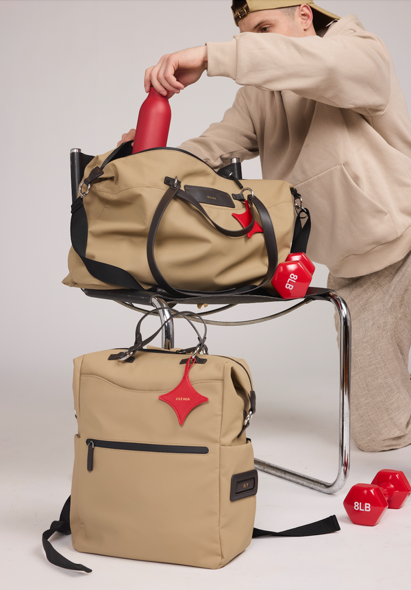 Anywear Duffle: Recycled Leather & Waterproof High-density Technical Fabric