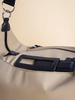 Anywear Duffle: Recycled Leather & Waterproof High-density Technical Fabric