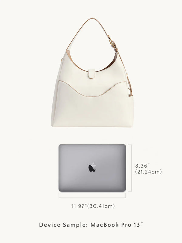 Reverie Hobo: Sustainable Leather, Fits 16" Laptop