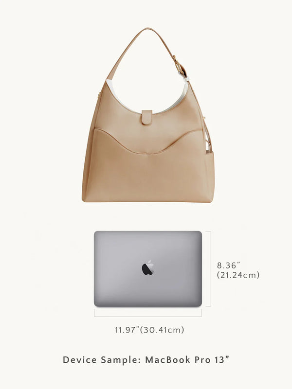 Reverie Hobo: Sustainable Leather, Fits 16" Laptop