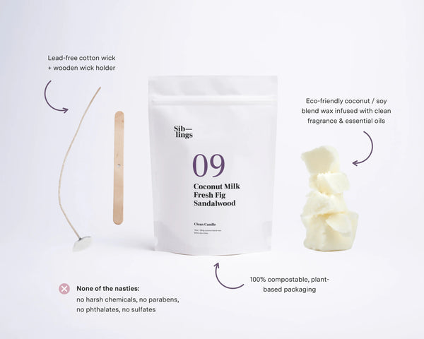 No 09 — Coconut Milk, Fresh Fig, Sandalwood DIY Candle Kit