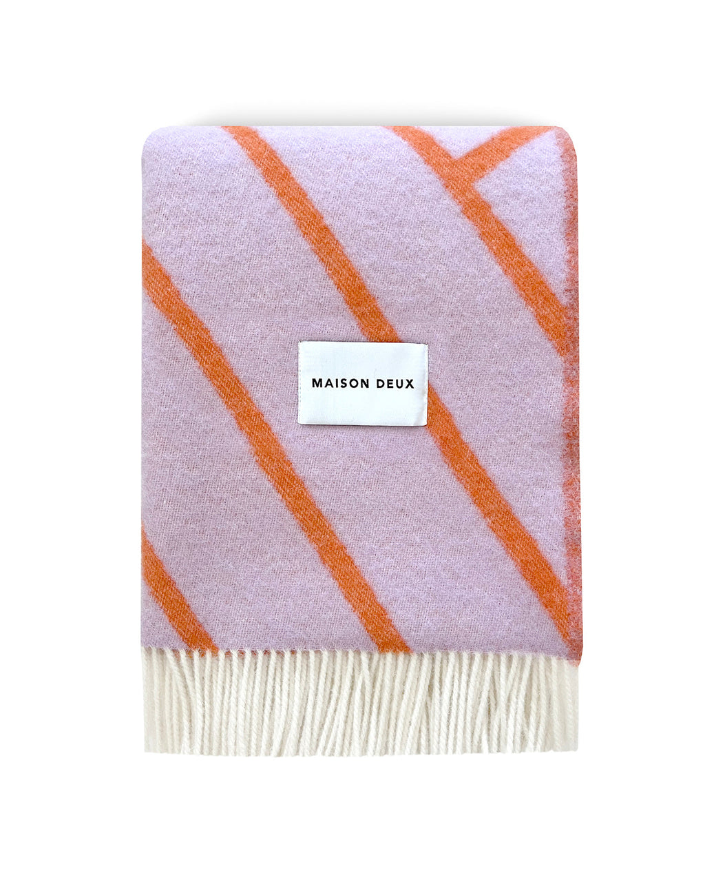 Blanket LINES Lilac / Orange 4.25 x 6.5ft