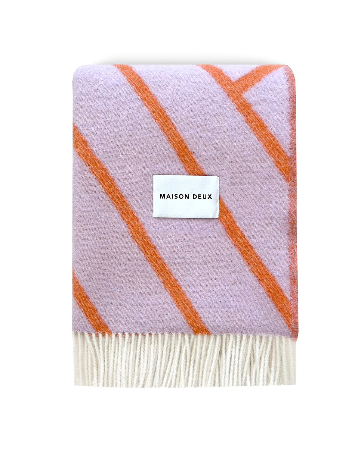 Blanket LINES Lilac / Orange 4.25 x 6.5ft