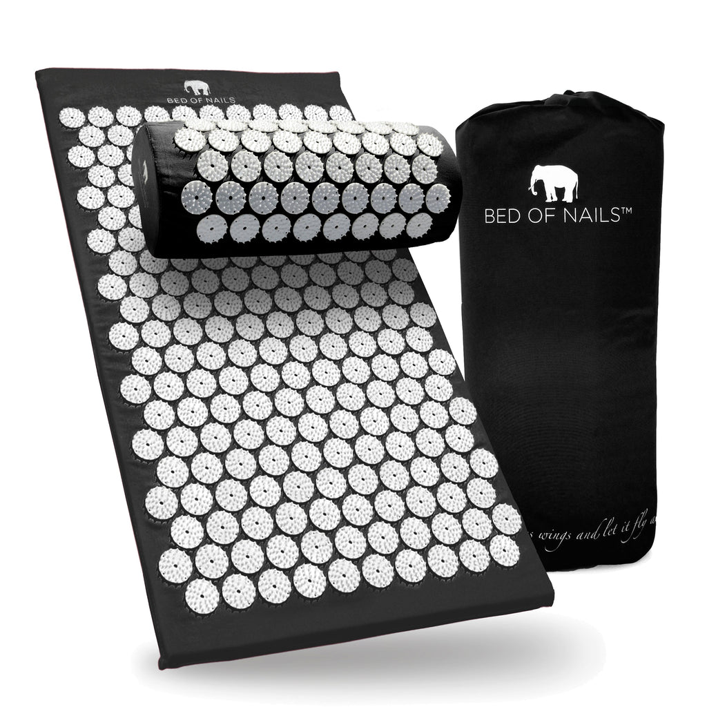 BON Acupressure Mat & Pillow - Black