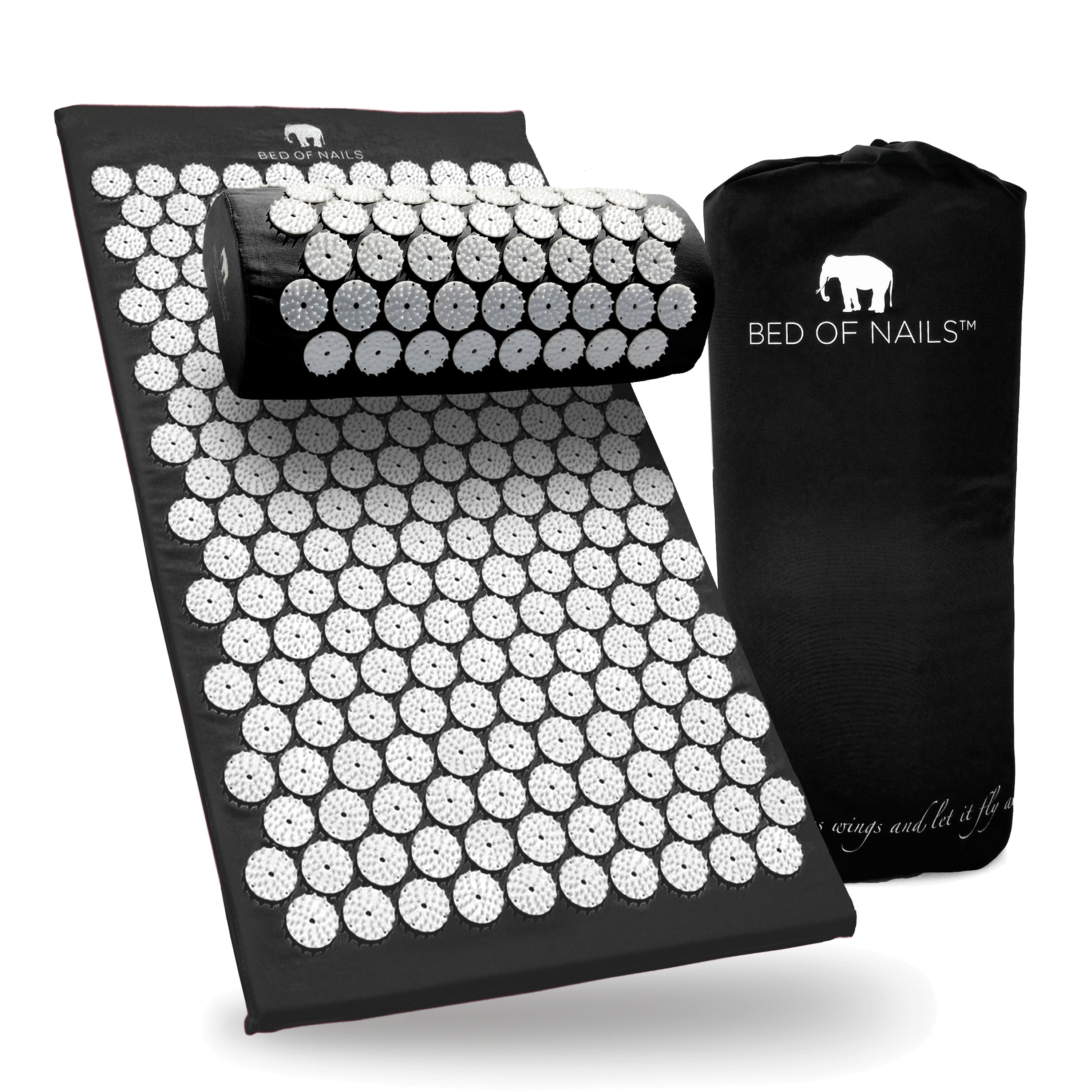 BON Acupressure Mat & Pillow - Black