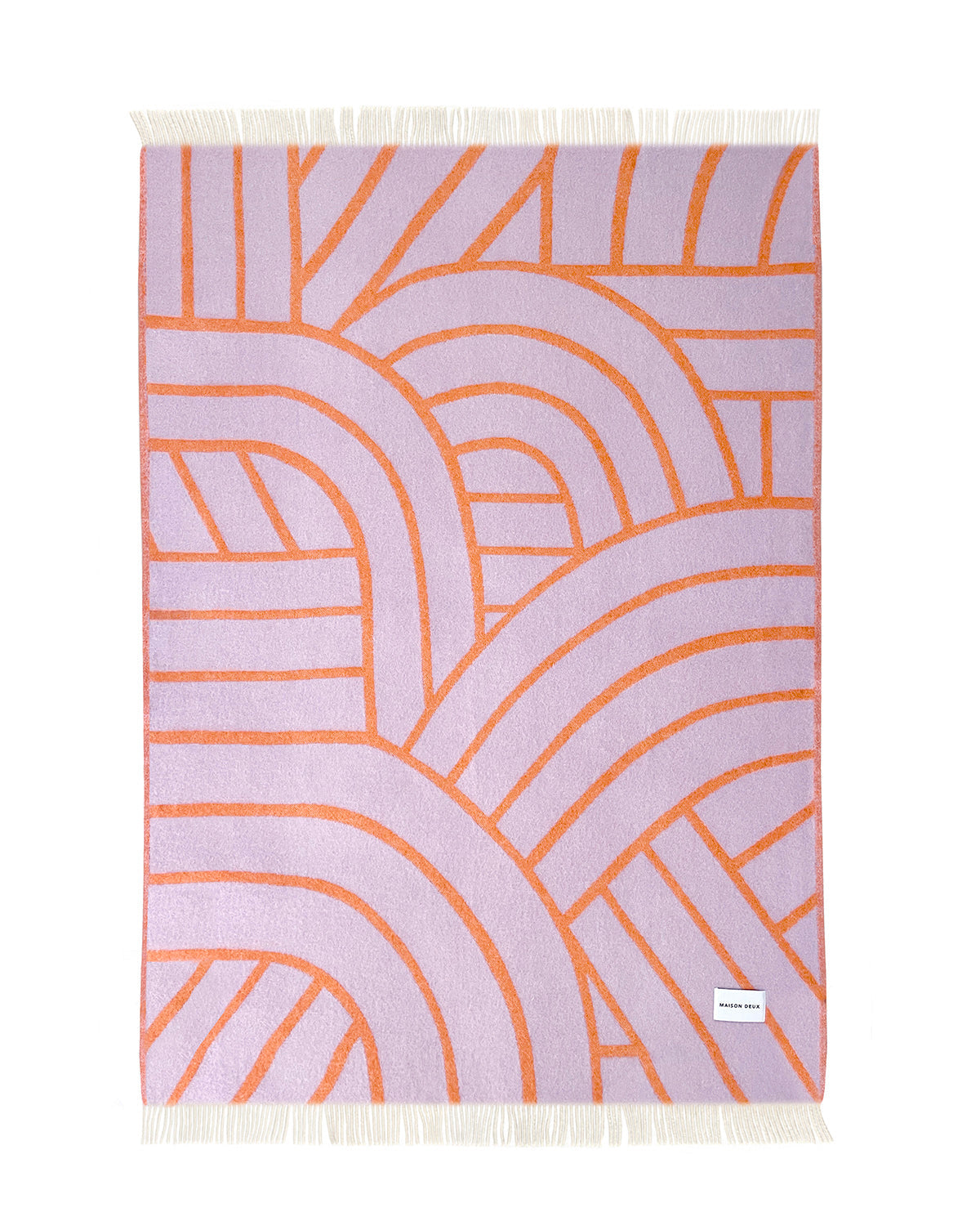 Blanket LINES Lilac / Orange 4.25 x 6.5ft