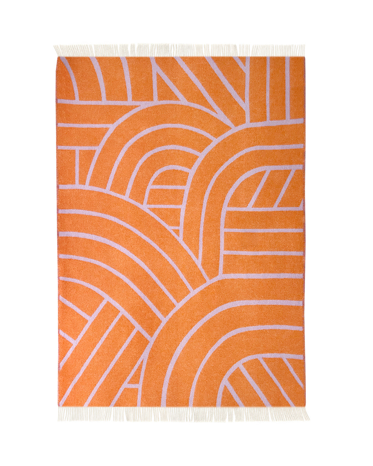 Blanket LINES Lilac / Orange 4.25 x 6.5ft