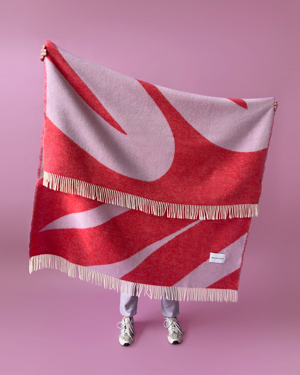 Blanket SWIRL Lilac / Scarlet 4.25 x 6.5ft