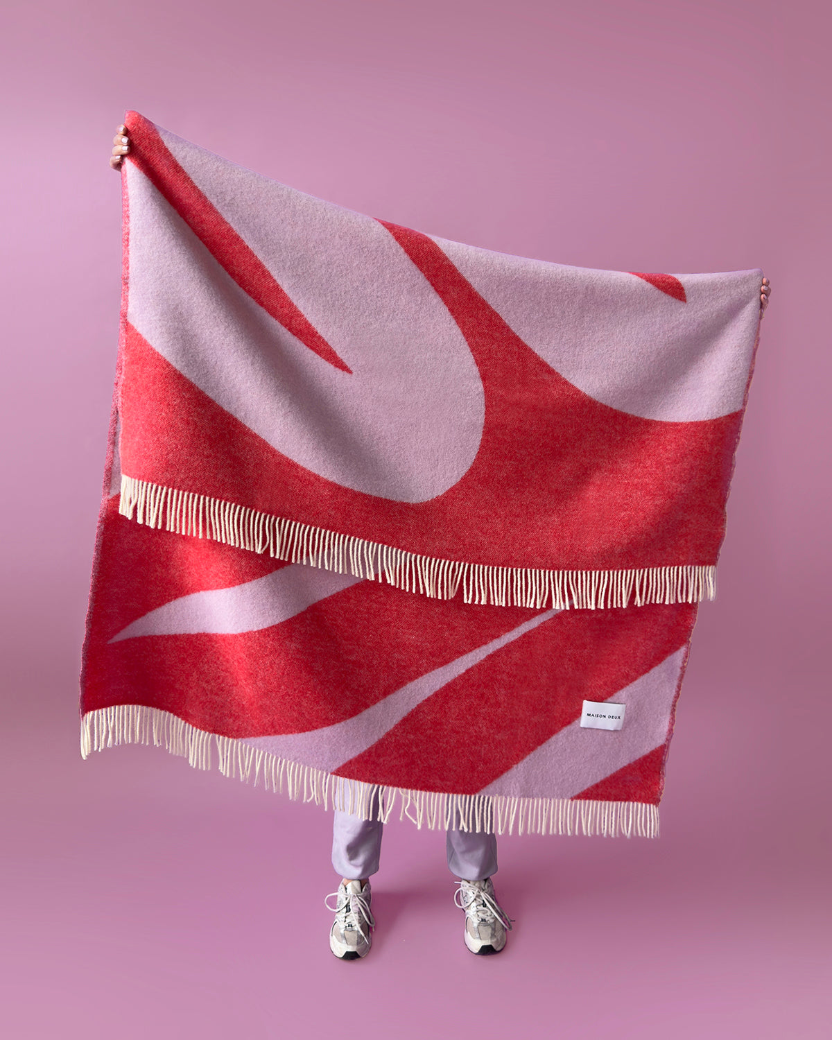 Blanket SWIRL Lilac / Scarlet 4.25 x 6.5ft