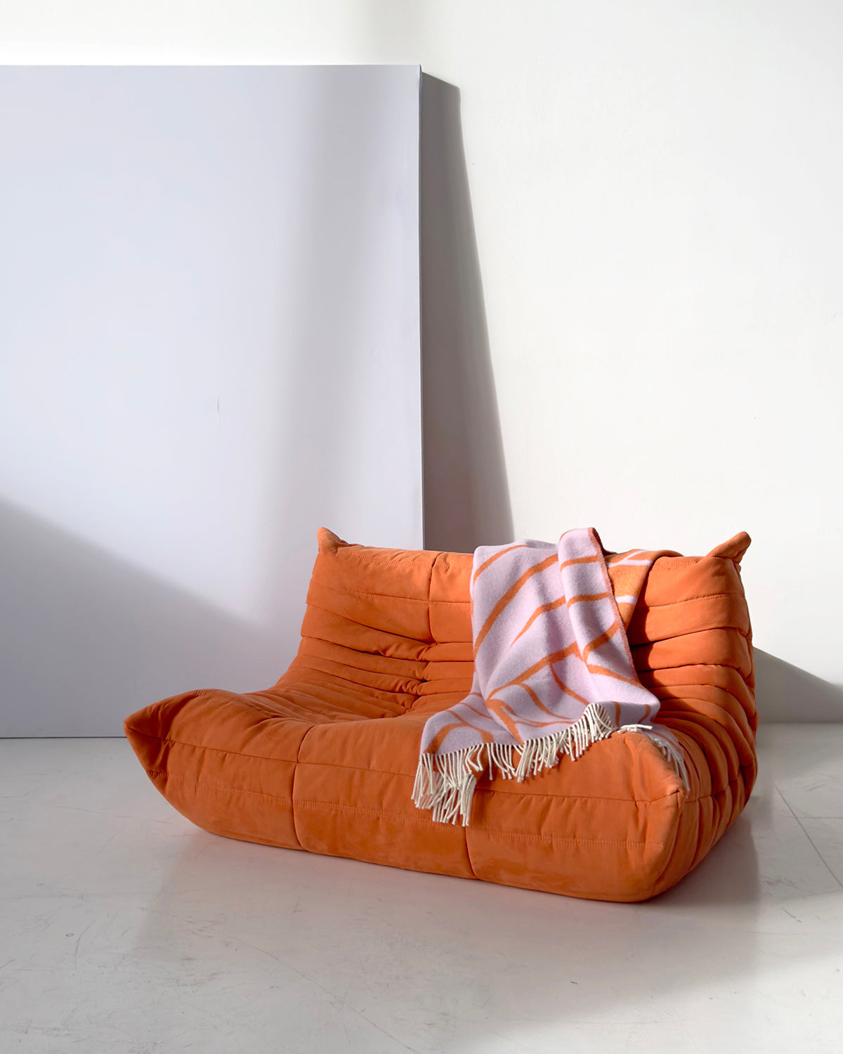 Blanket LINES Lilac / Orange 4.25 x 6.5ft