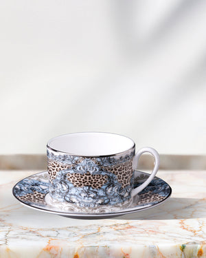 Tea Cup & Saucer PALAZZO PITTI Set of 2 in Luxury Box 3.3", H 2.3", cap. 7.5 oz, Saucer 6"