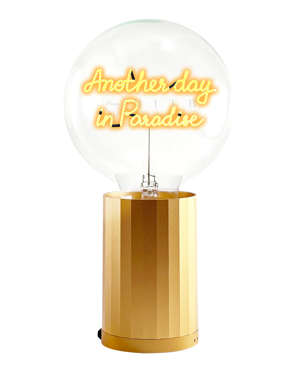 Bulb ANOTHER DAY IN PARADISE Amber with Base Table Lamp PORTABLE Rose Gold