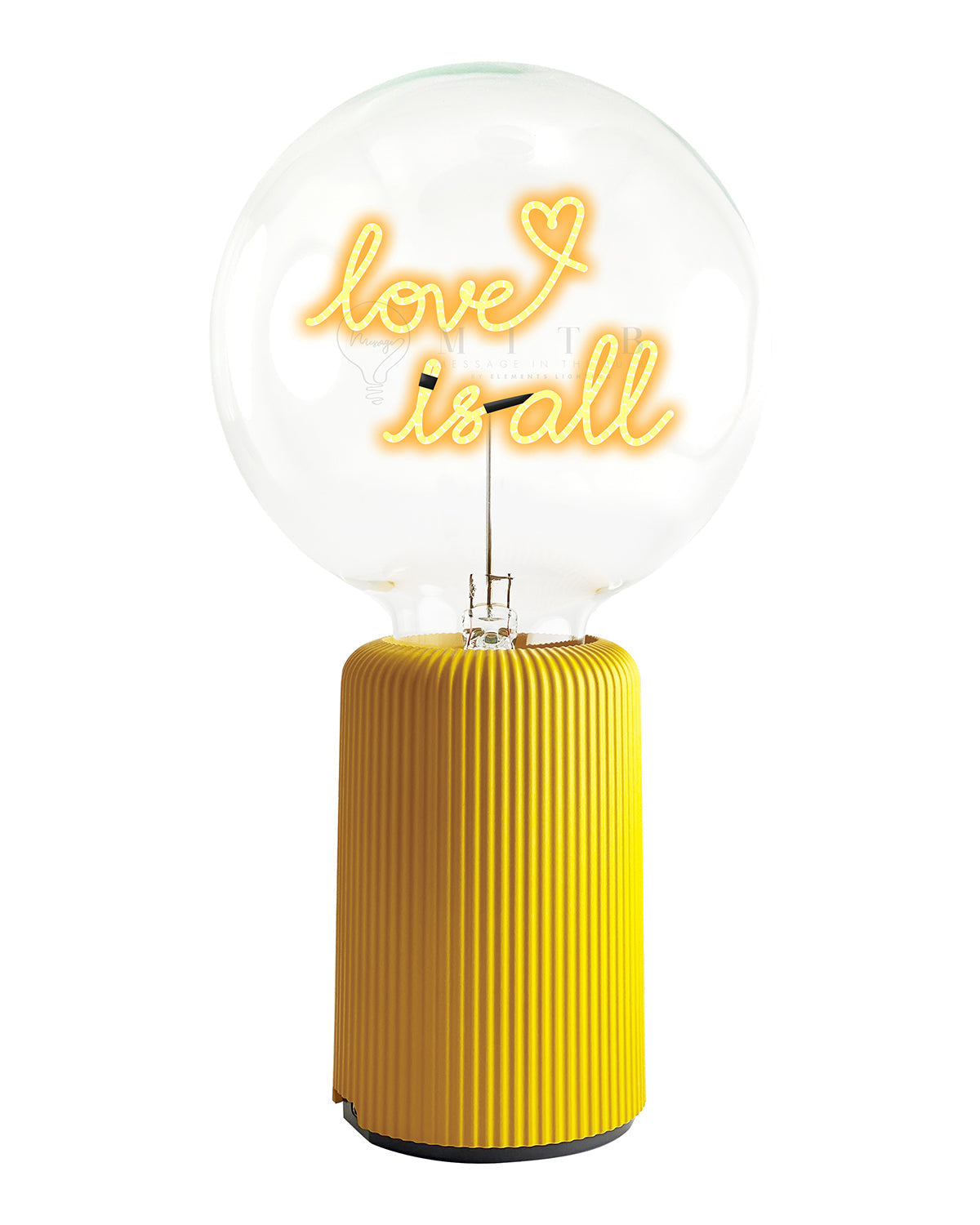 Bulb LOVE IS ALL Amber with Base Table Lamp PORTABLE Pop Nomad Emerald