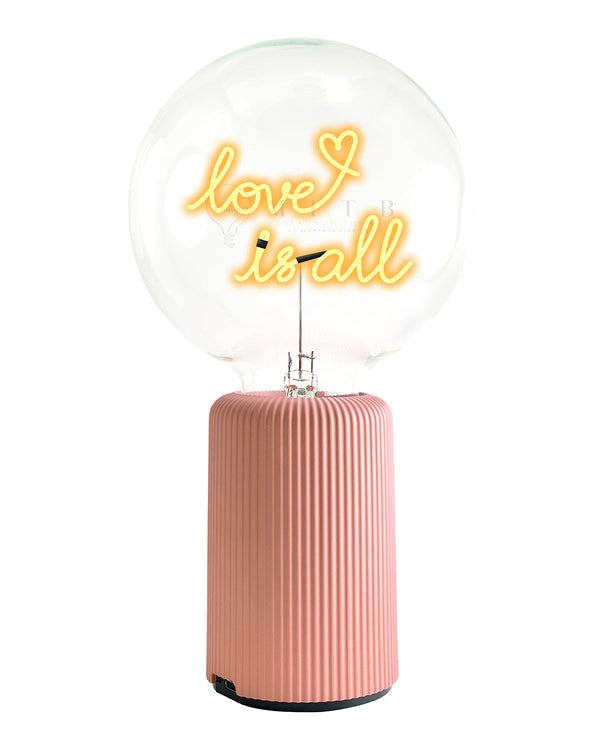 Bulb LOVE IS ALL Amber with Base Table Lamp PORTABLE Pop Nomad Emerald