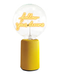 Bulb FOLLOW YOUR DREAMS Amber with Base Table Lamp PORTABLE Pop Nomad Pink