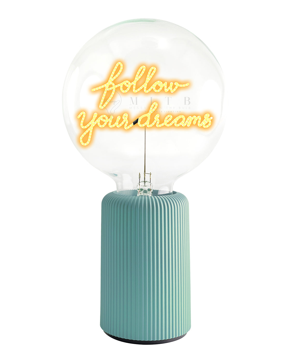 Bulb FOLLOW YOUR DREAMS Amber with Base Table Lamp PORTABLE Pop Nomad Pink