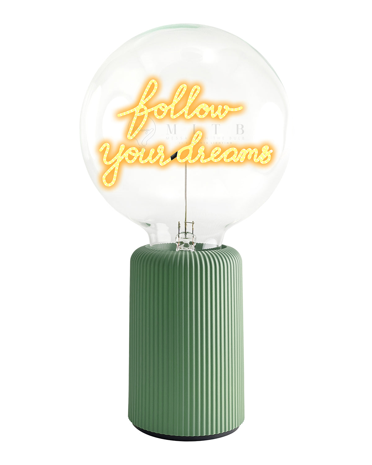 Bulb FOLLOW YOUR DREAMS Amber with Base Table Lamp PORTABLE Pop Nomad Pink