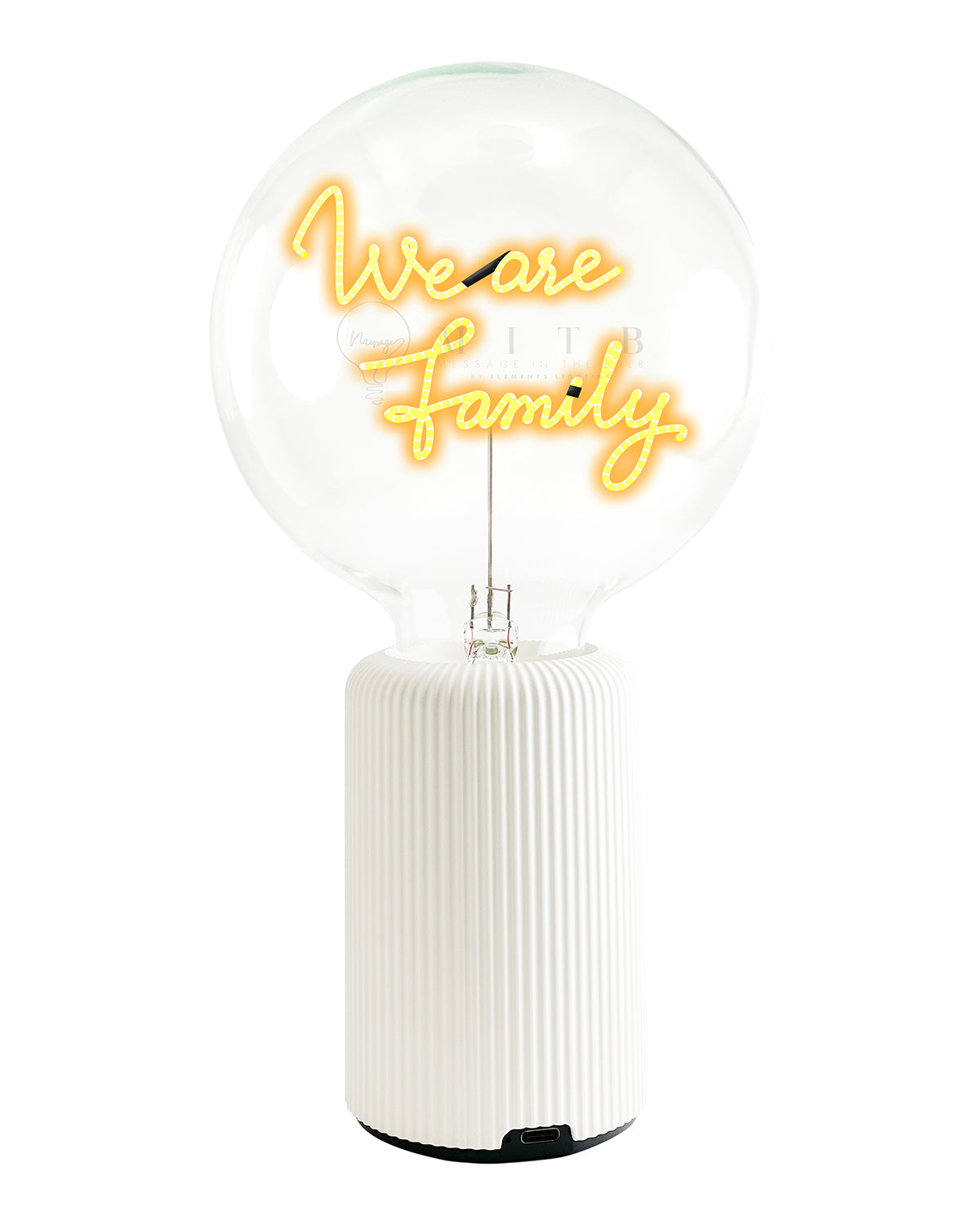 Bulb WE ARE FAMILY Amber with Base Table Lamp PORTABLE Pop Nomad White