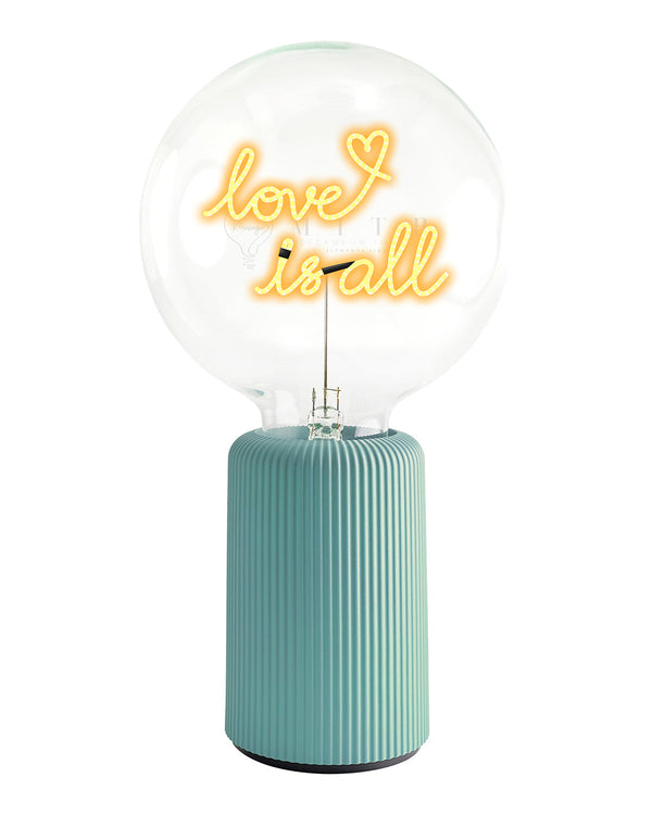 Bulb LOVE IS ALL Amber with Base Table Lamp PORTABLE Pop Nomad Emerald