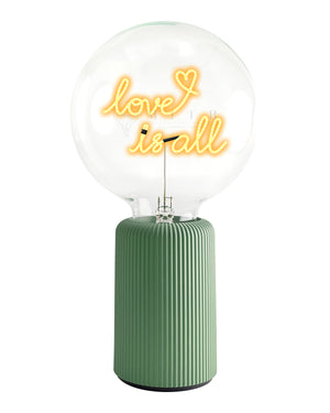 Bulb LOVE IS ALL Amber with Base Table Lamp PORTABLE Pop Nomad Emerald