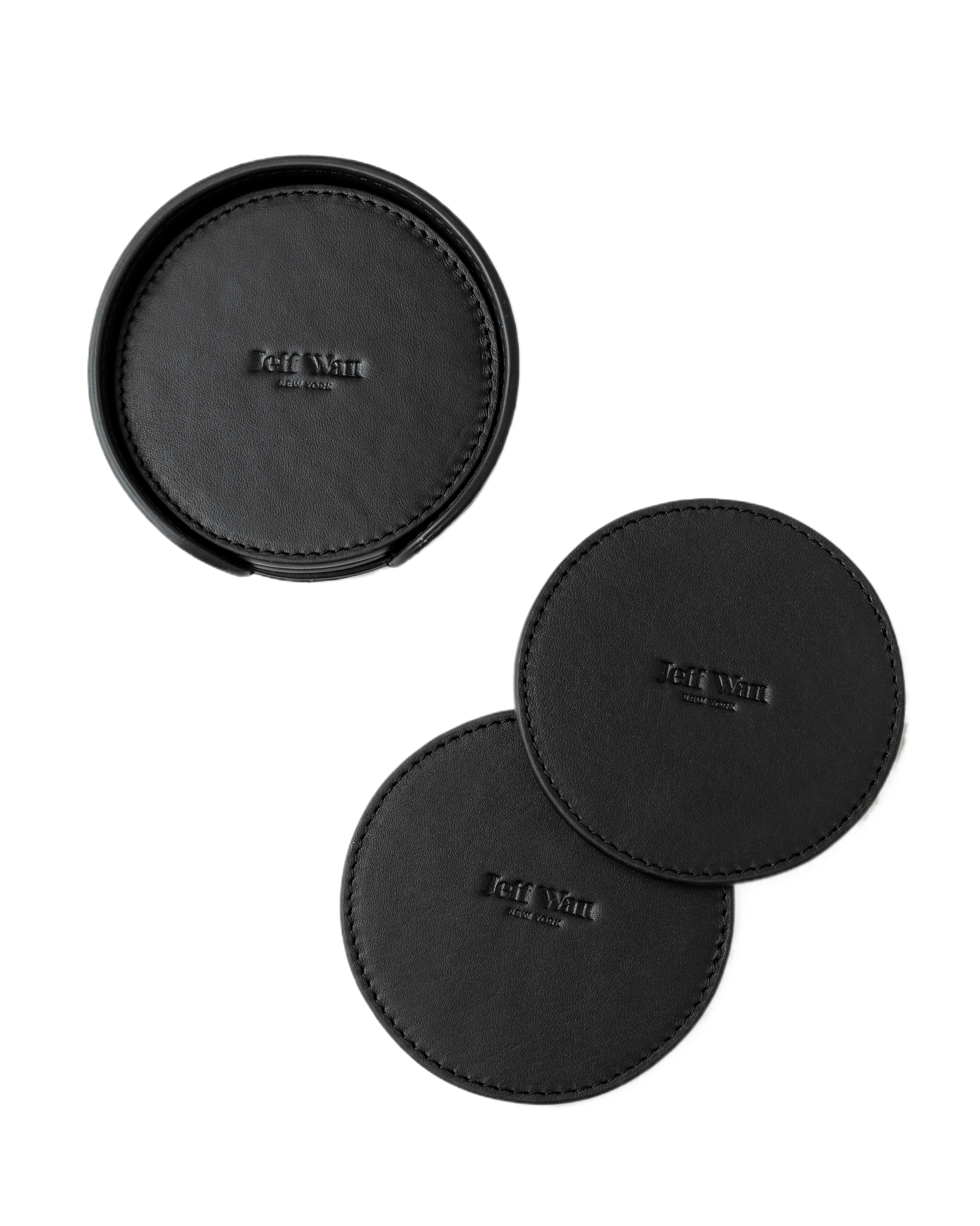 Jeff Wan Genuine Leather Coaster Set