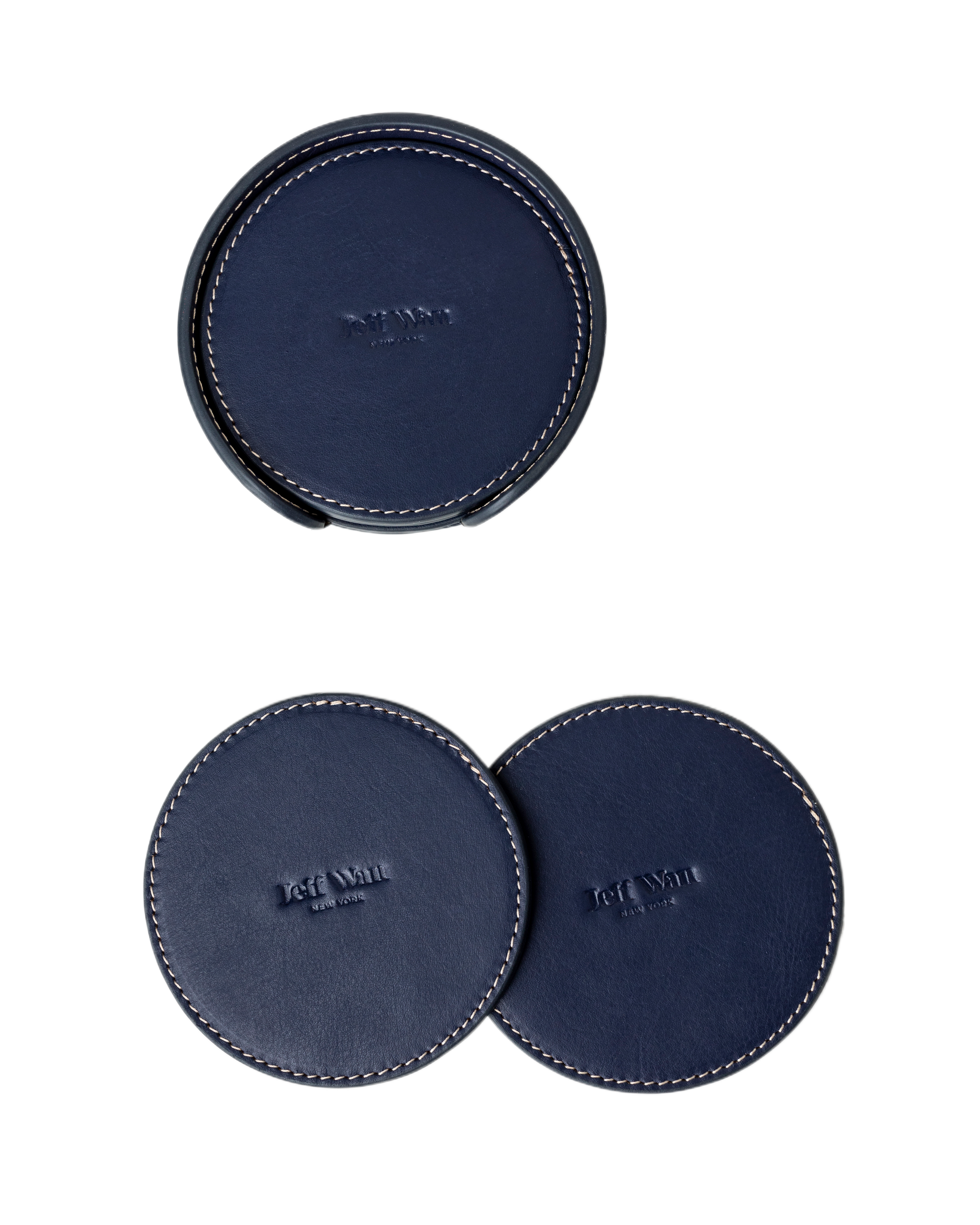 Jeff Wan Genuine Leather Coaster Set