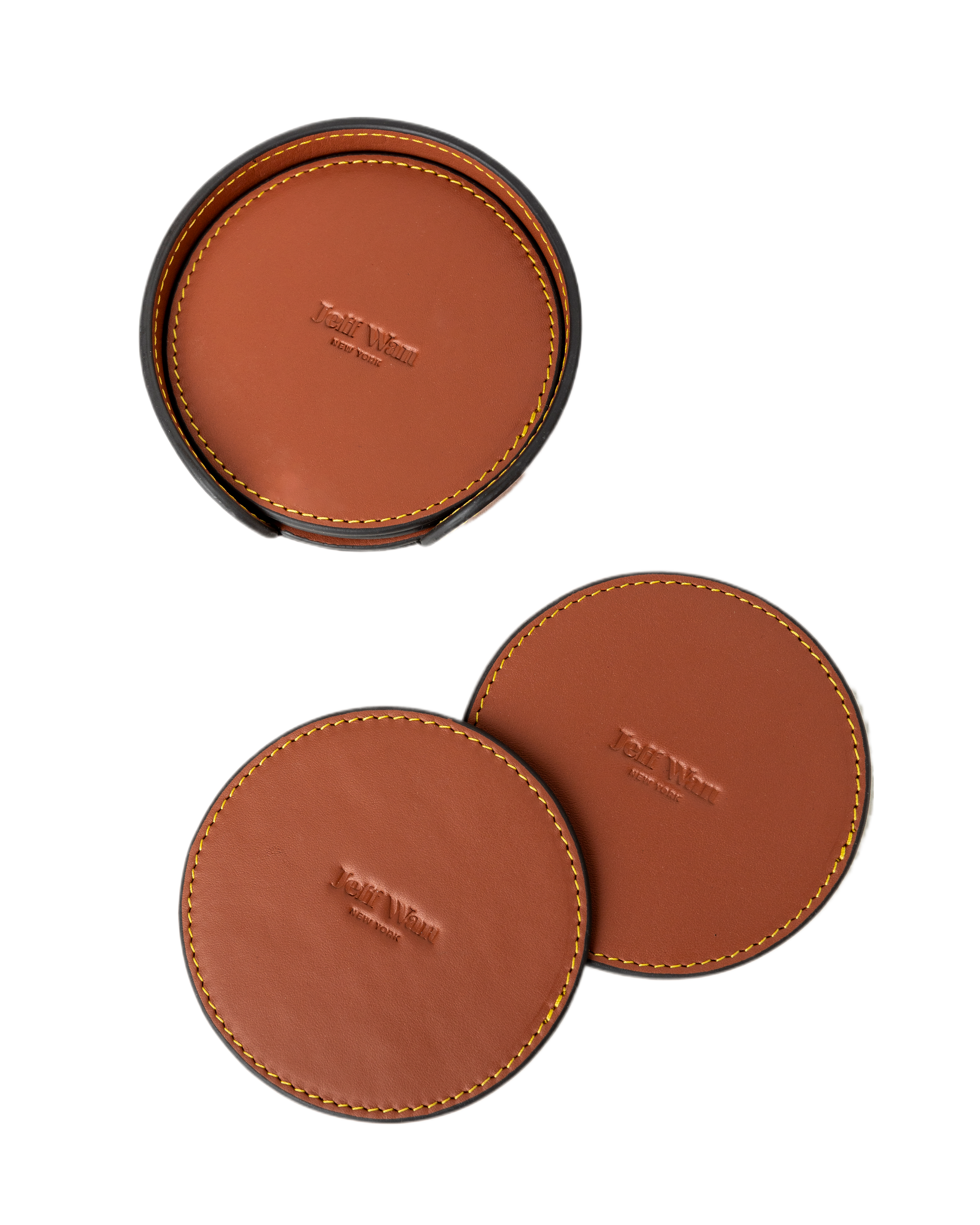 Jeff Wan Genuine Leather Coaster Set