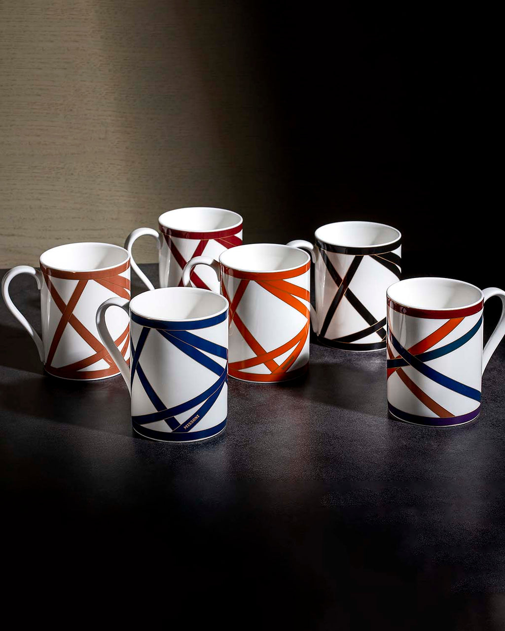 Mug Cup NASTRI in Luxury Box Black diam. 3", H 3.9", cap. 12.5 oz