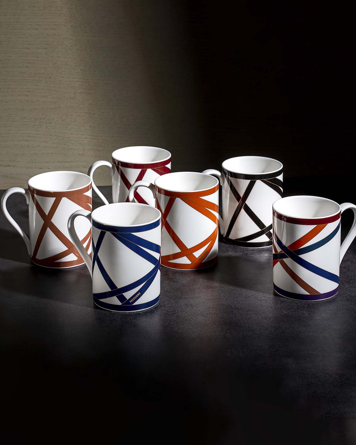 Mug Cup NASTRI in Luxury Box Black diam. 3", H 3.9", cap. 12.5 oz