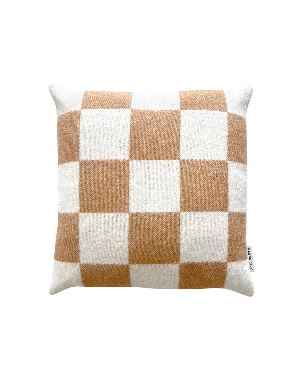 Maison Deux Cushion CHECKERBOARD Terra Brown / White 1.65 x 1.65 ft