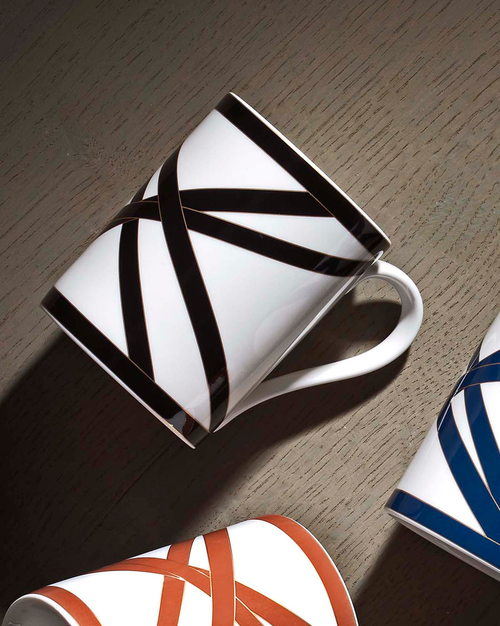 Mug Cup NASTRI in Luxury Box Black diam. 3", H 3.9", cap. 12.5 oz