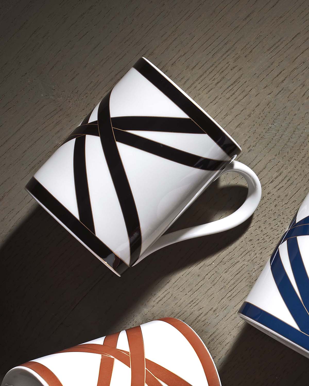 Mug Cup NASTRI in Luxury Box Black diam. 3", H 3.9", cap. 12.5 oz