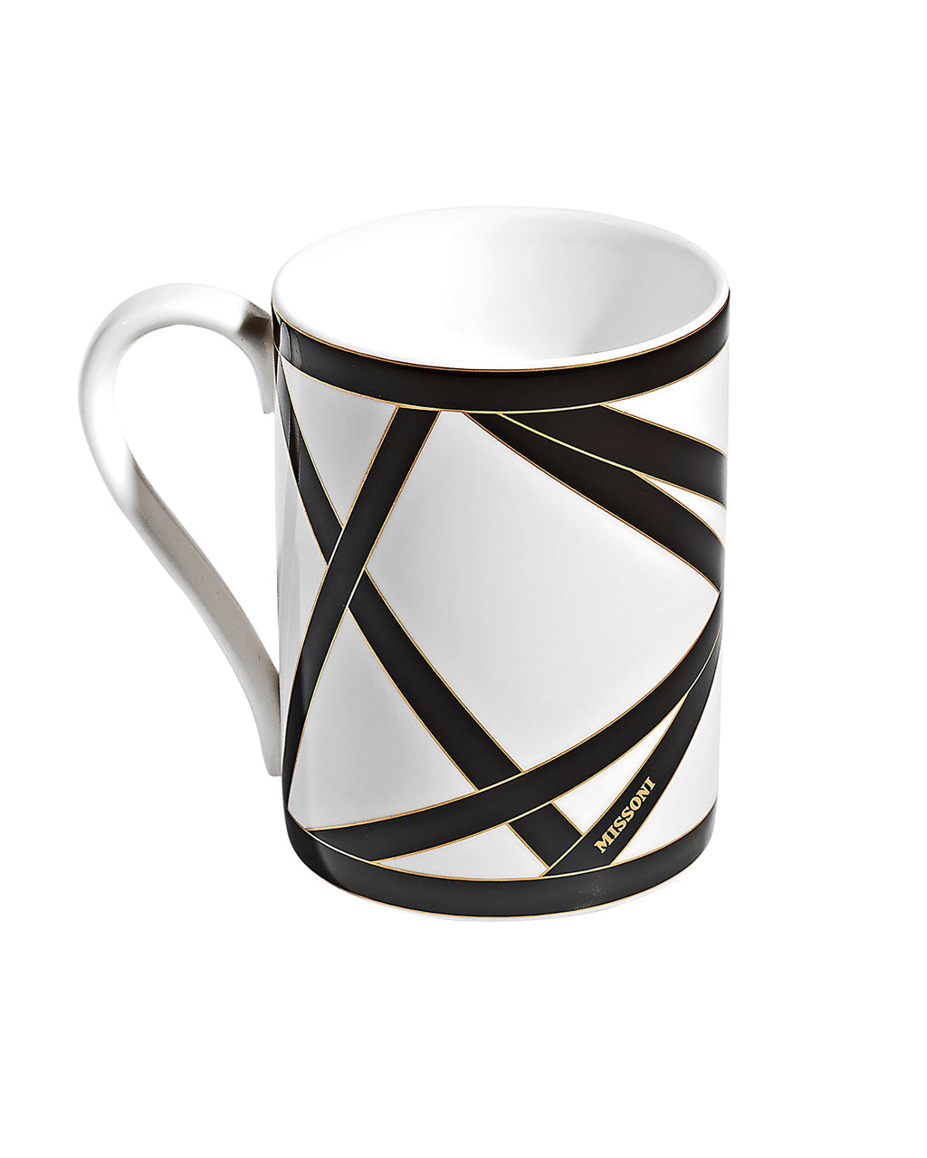 Mug Cup NASTRI in Luxury Box Black diam. 3", H 3.9", cap. 12.5 oz