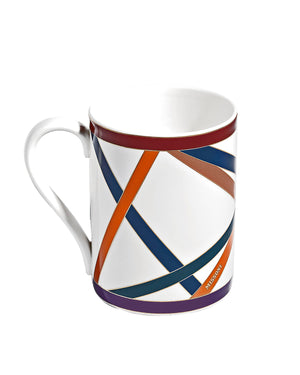 Mug Cup NASTRI in Luxury Box Multicolor diam. 3", H 3.9", cap. 12.5 oz