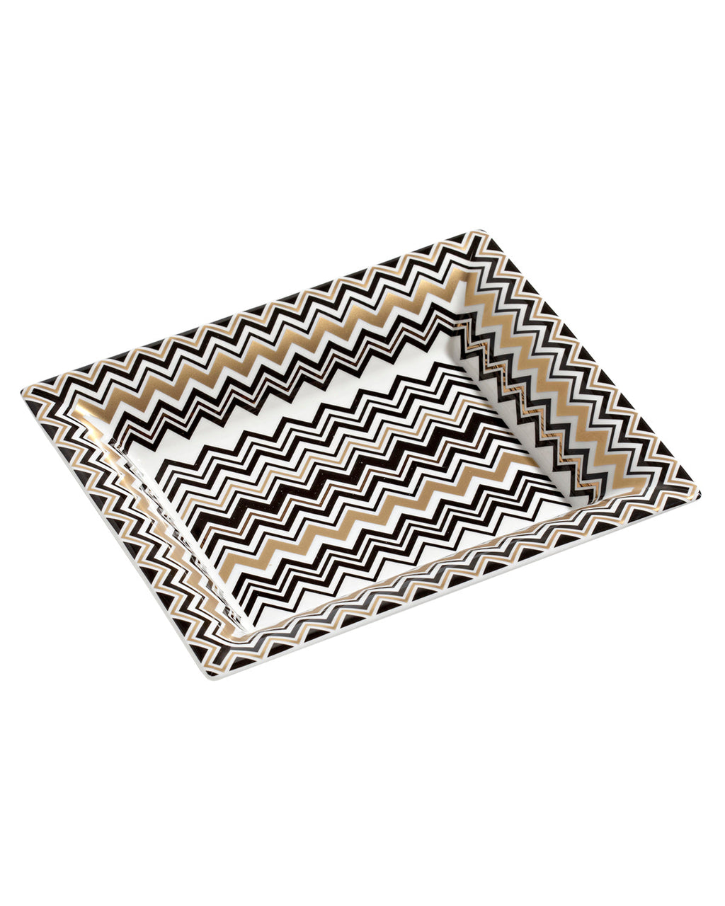Tray ZIG ZAG Rectangular Large in Luxury Box Gold 8.5" x 6.75"