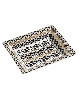 Tray ZIG ZAG Rectangular Large in Luxury Box Gold 8.5" x 6.75"