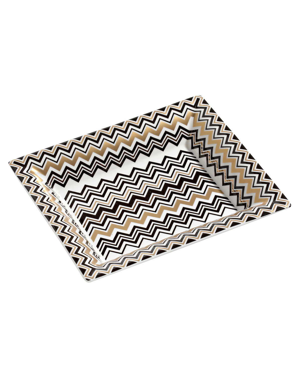 Tray ZIG ZAG Rectangular Large in Luxury Box Gold 8.5" x 6.75"