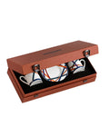 Coffee Cup & Saucer NASTRI Set of 2 in Luxury Box Multicolor diam. 2.3", H 2.5", Cap. 4 oz, Saucer diam. 4.75"