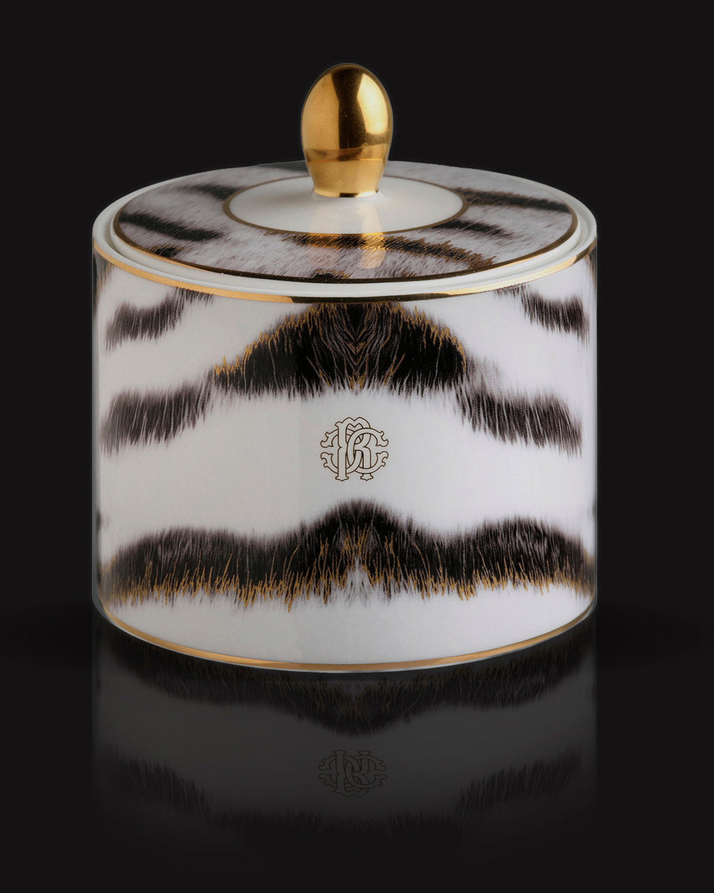Sugar Pot TIGER   diam. 3.3", H 3.5"