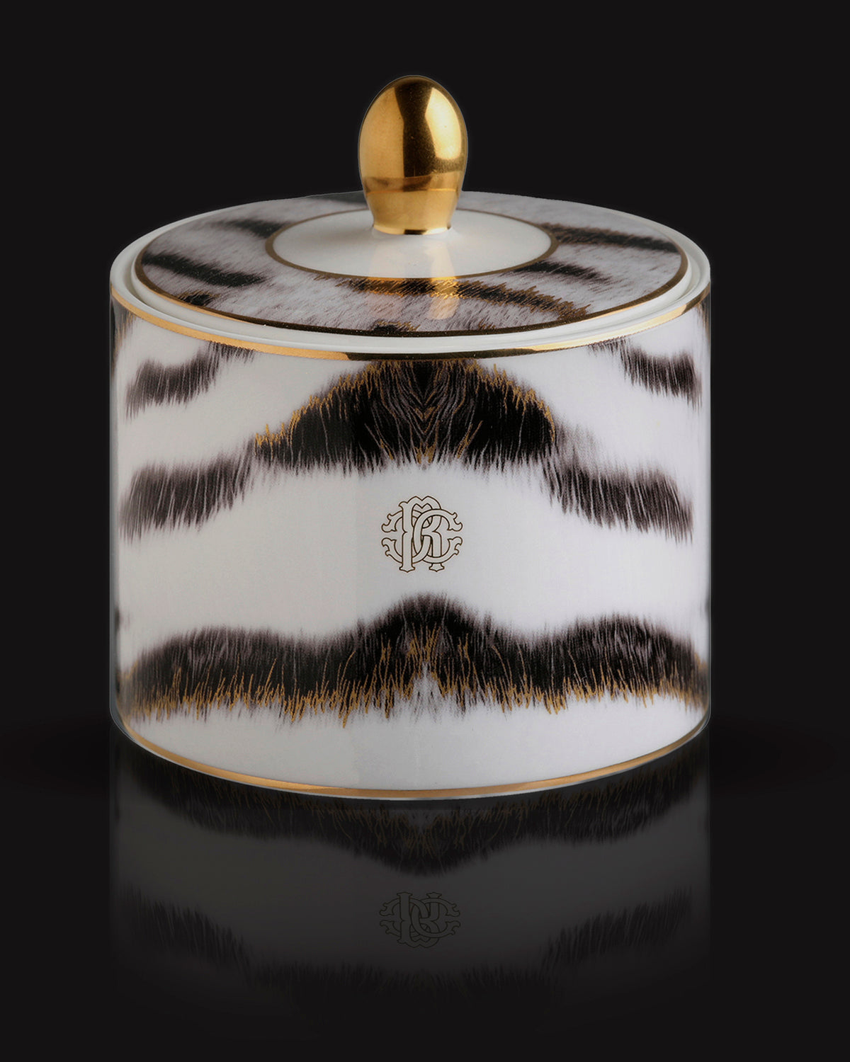 Sugar Pot TIGER   diam. 3.3", H 3.5"