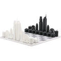 Chess Set Acrylic LOS ANGELES with Marble Hatch Board