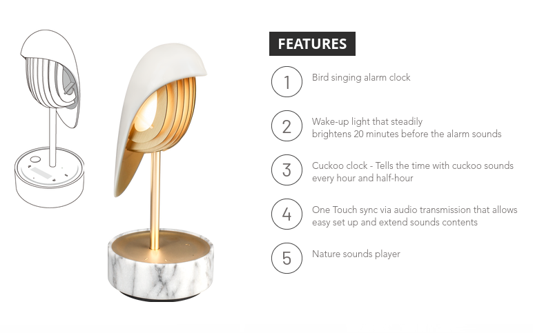 Alarm Clock + Light CHIRP Black