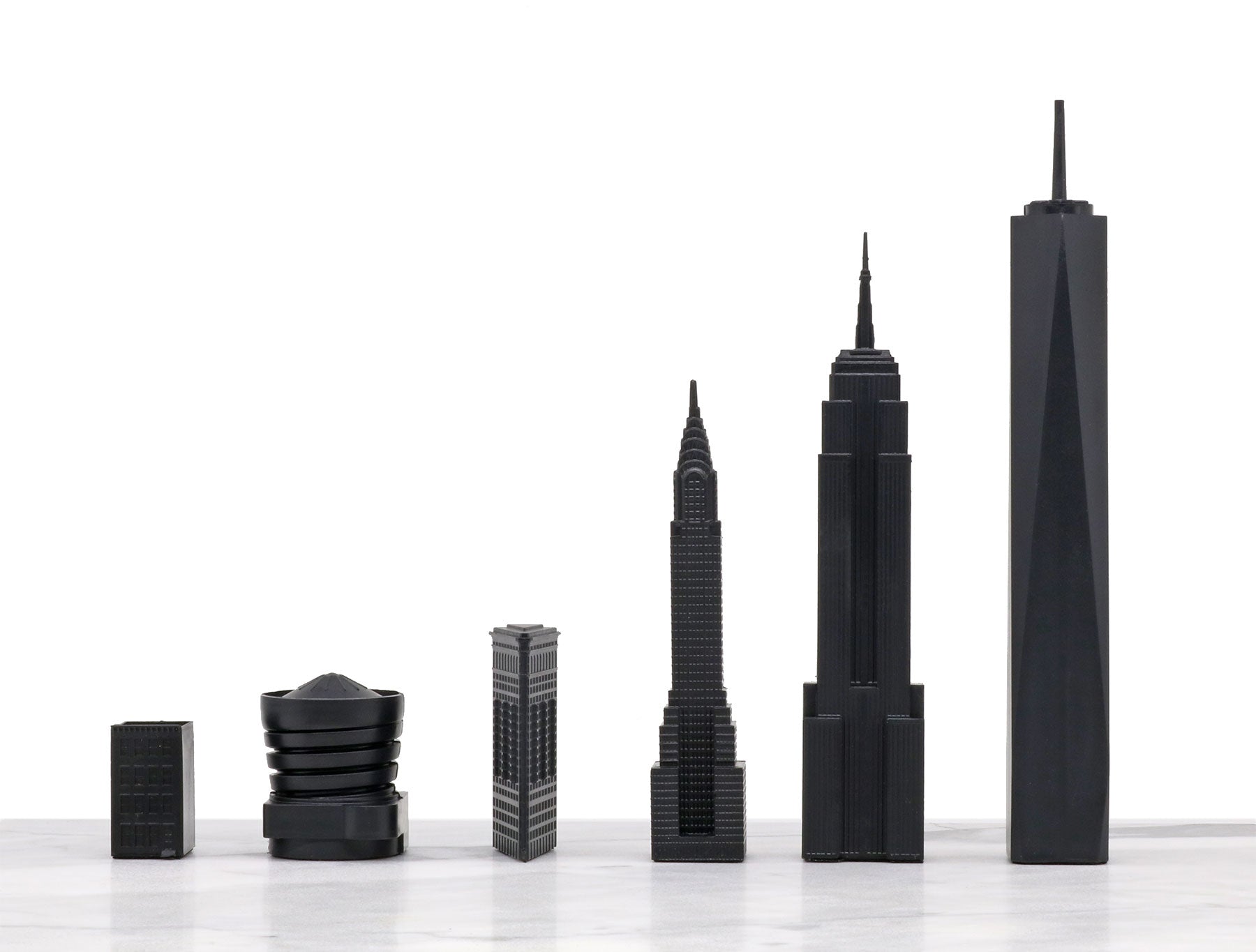 Chess Set Acrylic NEW YORK vs LOS ANGELES with Marble Hatch Board
